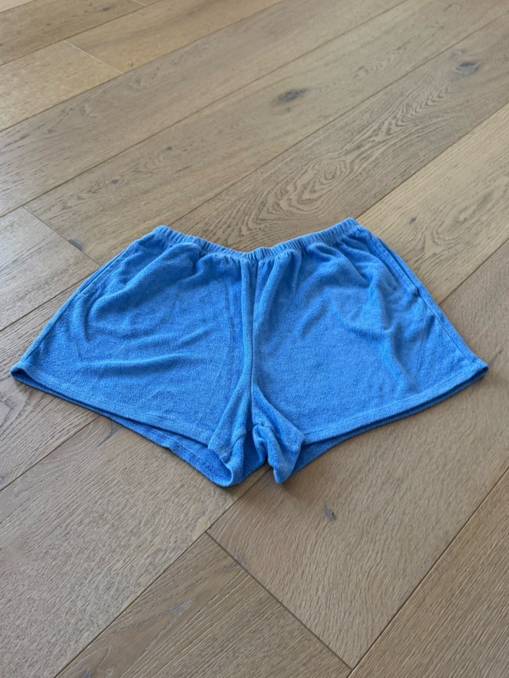 Colsie Terry Lounge Shorts Blue Pull On Pockets Coastal  Beachy Size Small